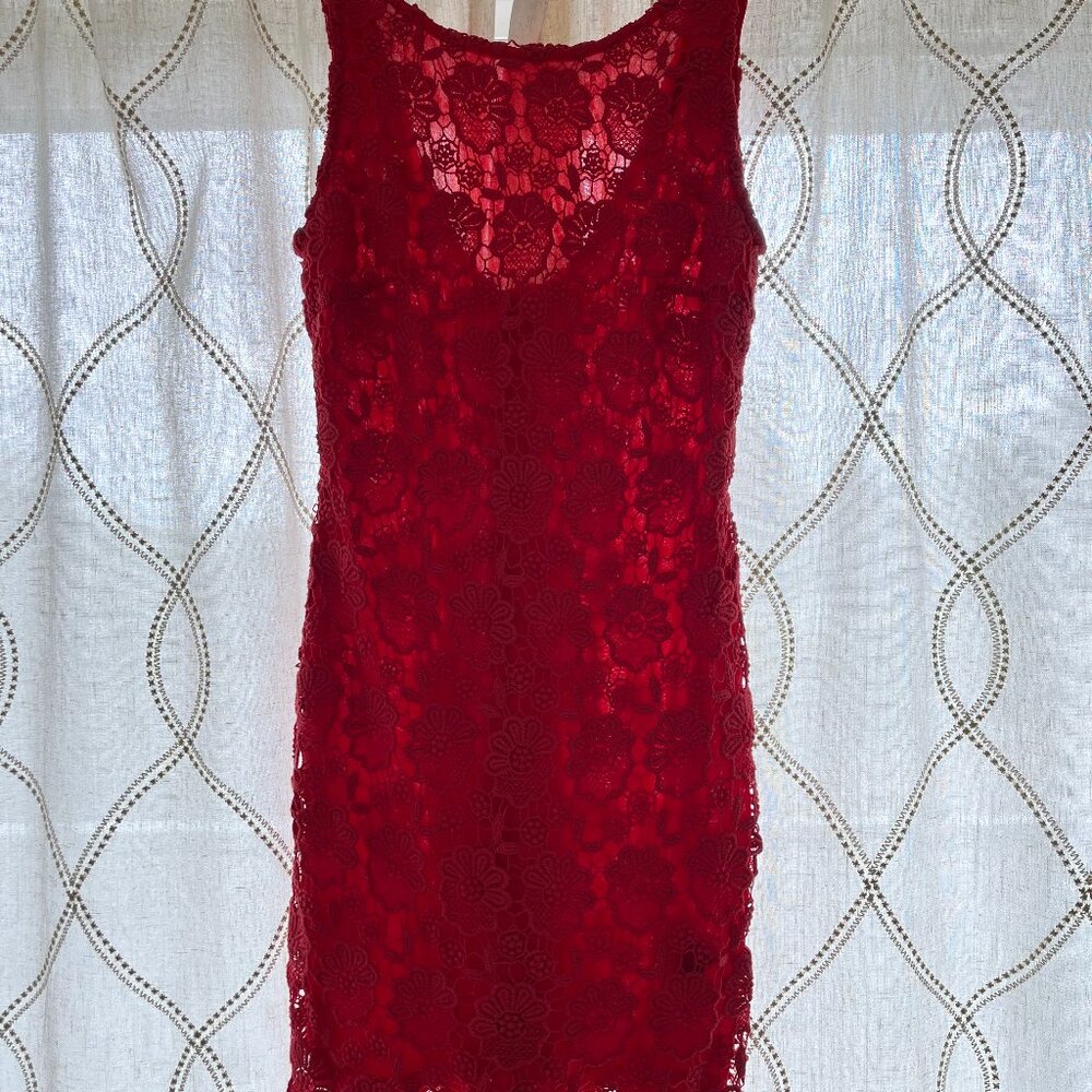 Low-Back Red Lace Dress (NWOT)